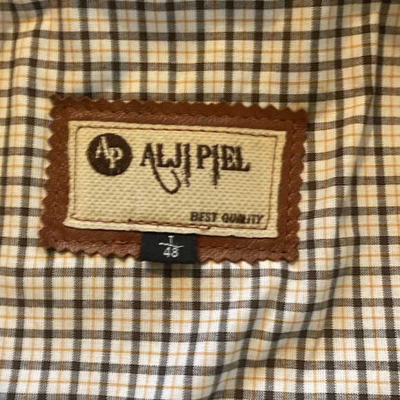 Alji Piel Brown Leather Jacket. Euro size 48/ US 14. In excellent used condition - Picture 8 of 14